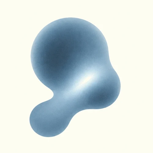 An abstract blue form, the illustration for detoxification.