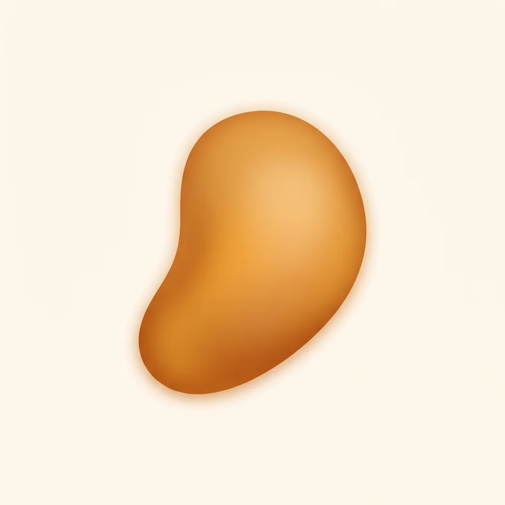 An abstract amber form, the mark for booking the call.