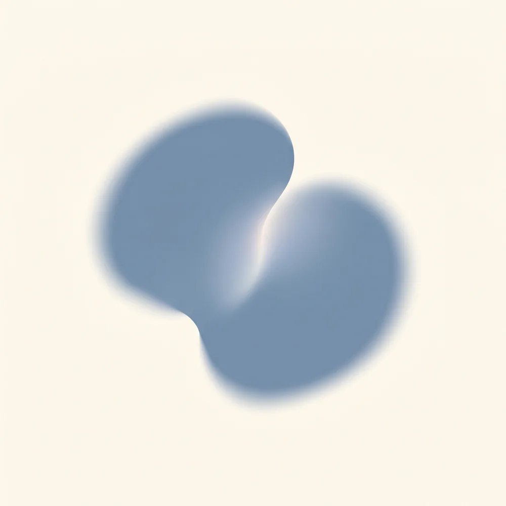 An abstract blue form, the mark for lab testing.